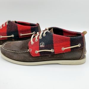 Sperry Plaid Chukka & Brown Leather Lace Up Shoes